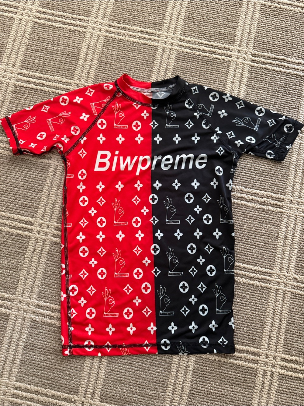Ball is Wife brand athletic compression shirt, short sleeve, basketball